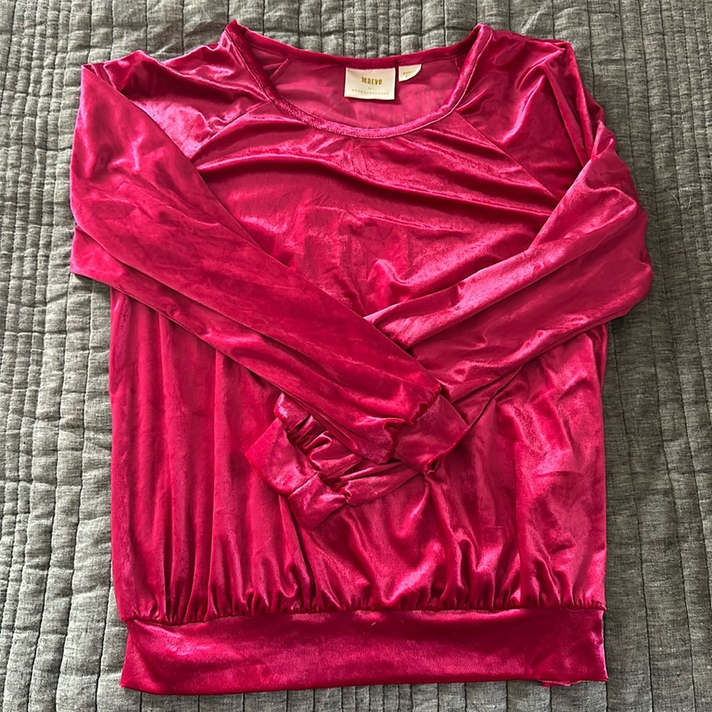 Maeve fuschia velour sweater